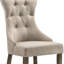 Ensemble de deux chaises d'appoint en tissu capitonné gris