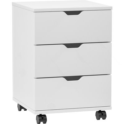 3-Drawer Vertical Filing Cabinet with Casters