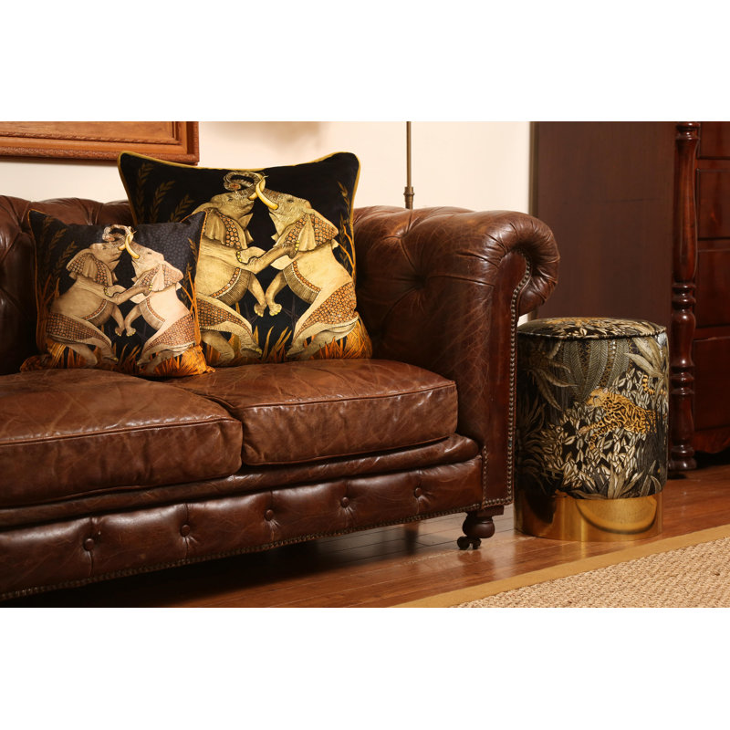 Ardmore 'Dancing Elephants' Silk Pillow, Moonlight