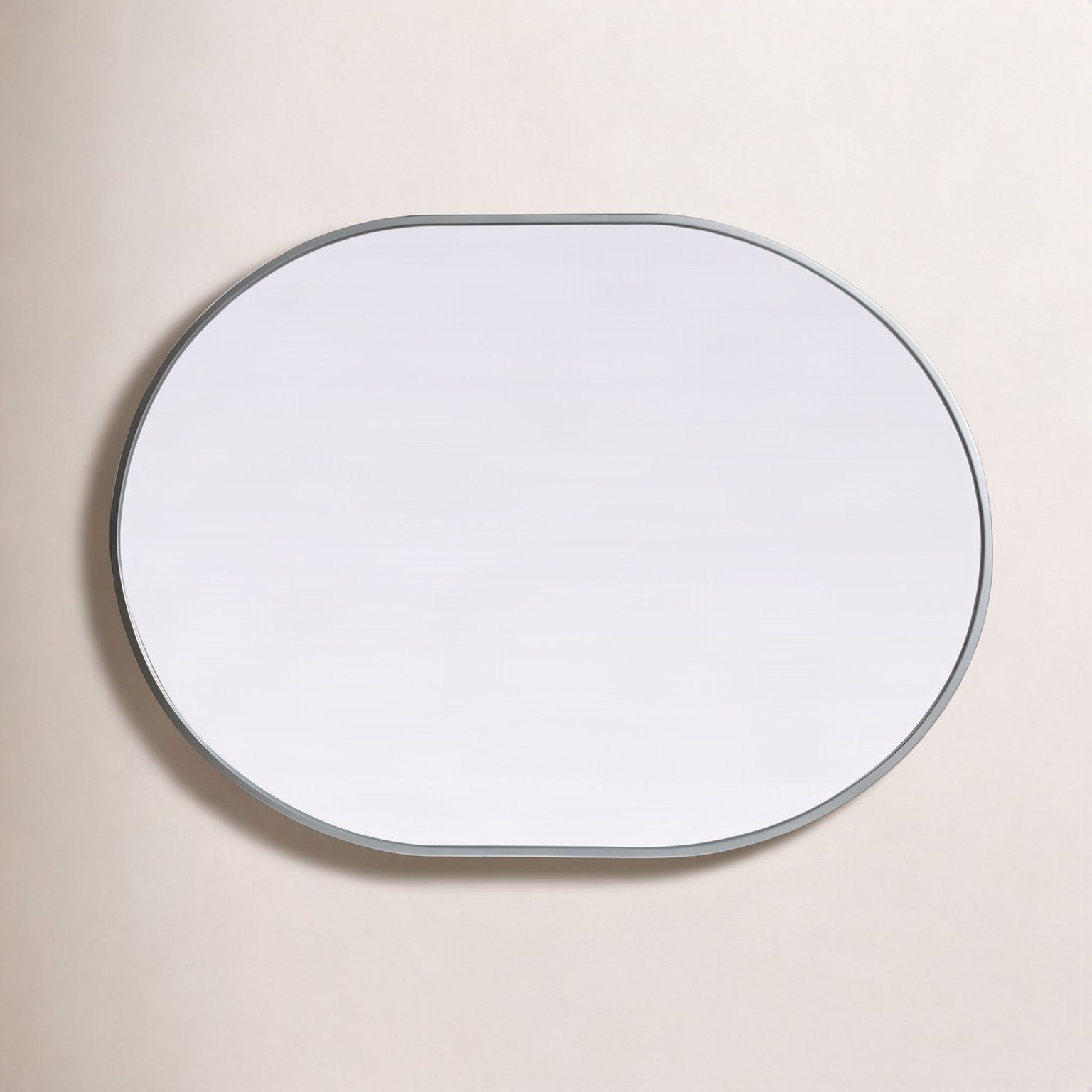 Sabine Metal Pill Wall Mirror, 40" x 30", Silver