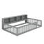 Base de lit au sol avec armoires de rangement intégrées et ports USB-133348677