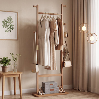Porte-manteau autoportant en bois massif de 180 cm, cintre en bois écologique pour entrée ou chambre
