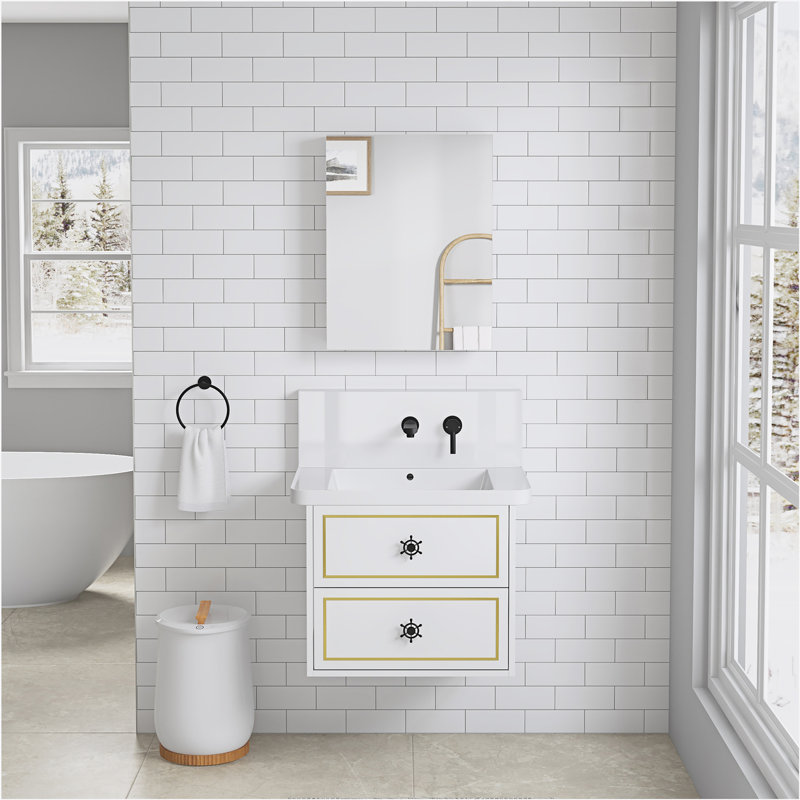 Armoire à pharmacie avec miroir Surface biseautée avec bords biseautés, H 20 po x l 26 po x P 4,8 po