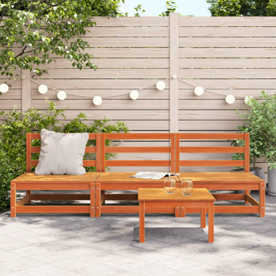 Ophelia & Co. Patio Sofas Armless 3 Pcs 27.6"X27.6"X26.4" Solid Wood Pine by Ophelia & Co.
