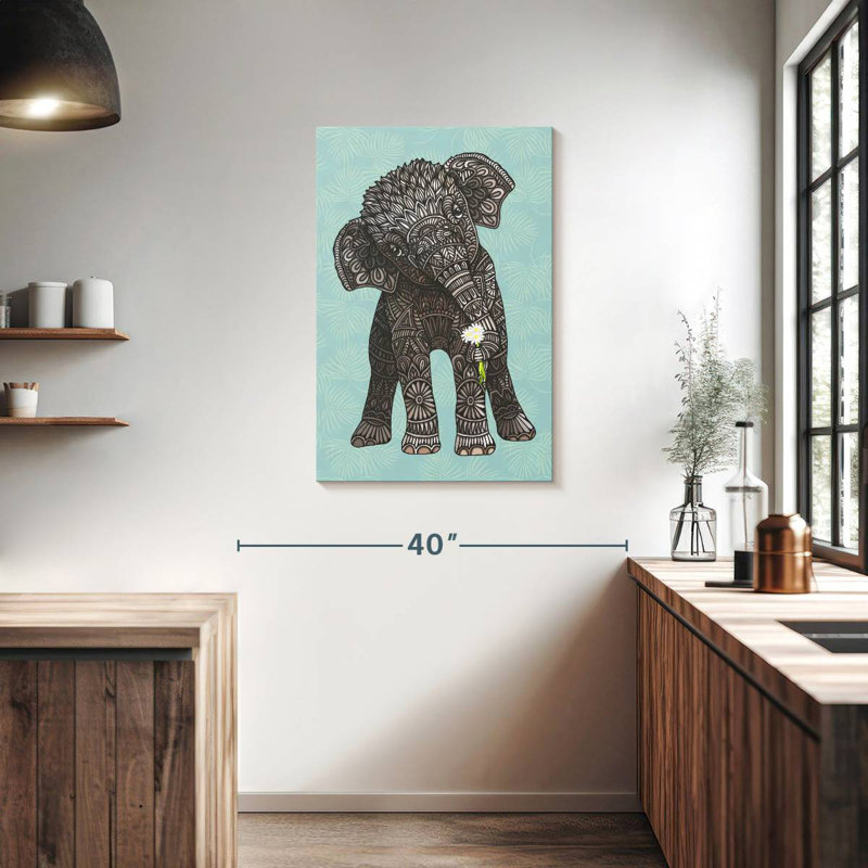Brampt Baby Elephant Teal, 36" H x 24" W