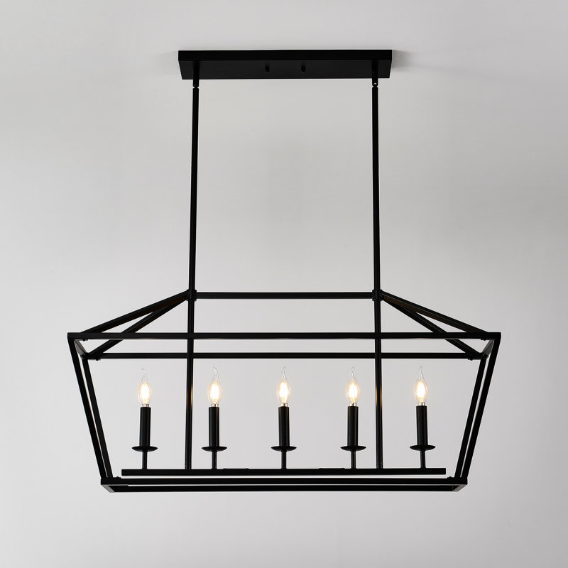Îlot de cuisine moderne noir mat 5, luminaire suspendu pour la salle à manger, la chambre à coucher, le couloir industriel, le couloir linéaire,