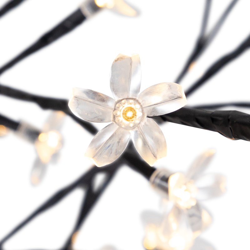 Arbre de fleurs de cerisier lumineux 6 pi DEL, H 48 po x l 33 po, Blanc chaud