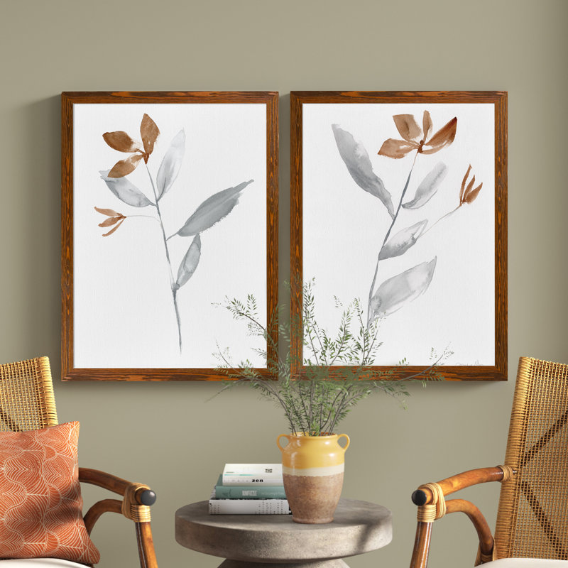 «Simple Stem I» par Vincent Van Gogh - ensemble de 2 reproductions d'art, H 24 po x l 18 po x P 1,25 po, Pas de tapis
