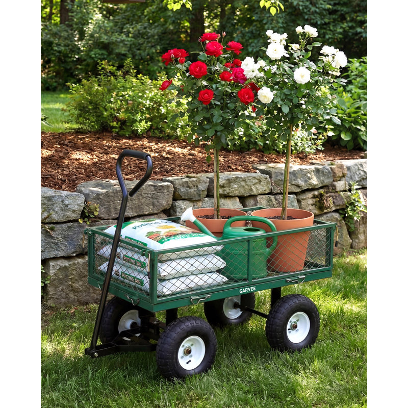 19cm H x 46cm W Utility Cart, green