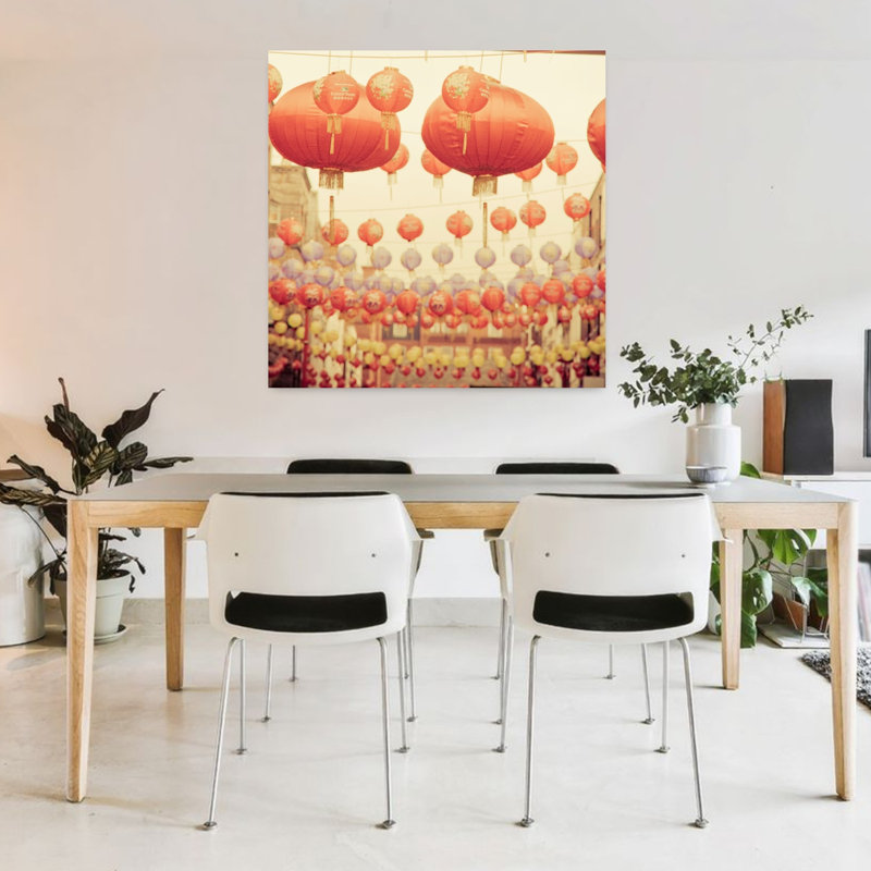 Lanternes chinoises, art contemporain, H 36 po x l 36 po