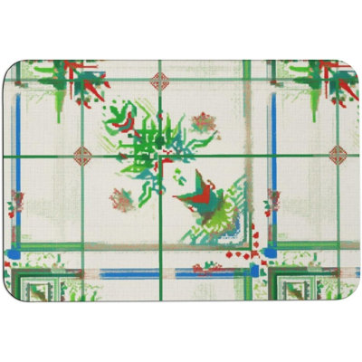 Tapis de salle de bain rétro antidérapant à motif de diatomite à motif floral 16 po x 24 po