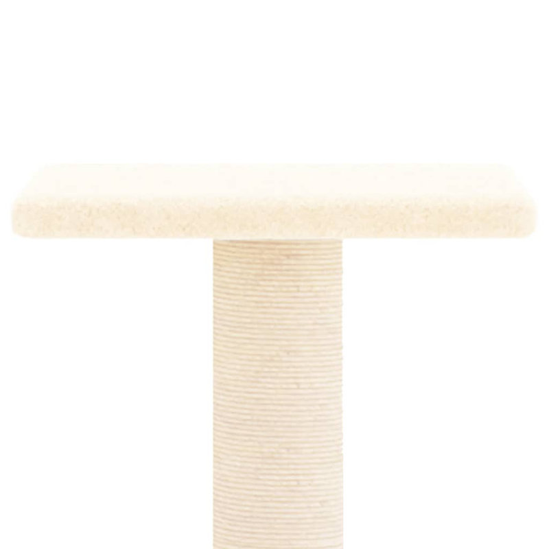vidaXL Cat Tree Engineered wood, plush, sisal 28.7 in tall, Cream