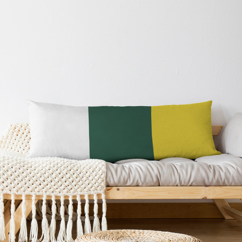 Polyester Medium Pillow, Alabama , Green Middle/Yellow