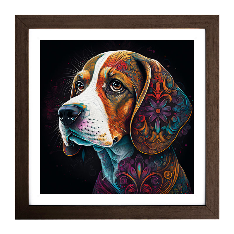 Single Picture Frame Print on Wood, Walnut