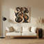 Art mural abstrait en métal beige 86-828219057