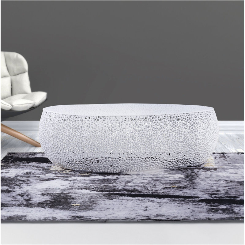 Table basse ovale, Blanc