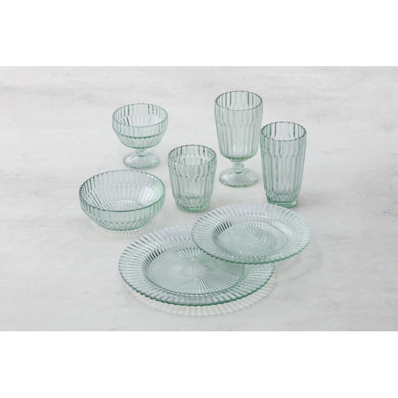 Fortessa Archie Glass, 10 Ounce Footed Dessert Bowl (Set of 6), Verde Green