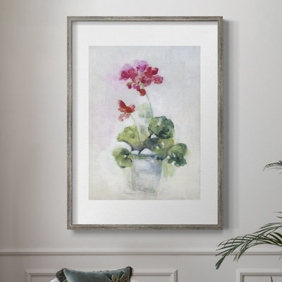 «Soft Geranium I», reproduction encadrée - bois massif 45223