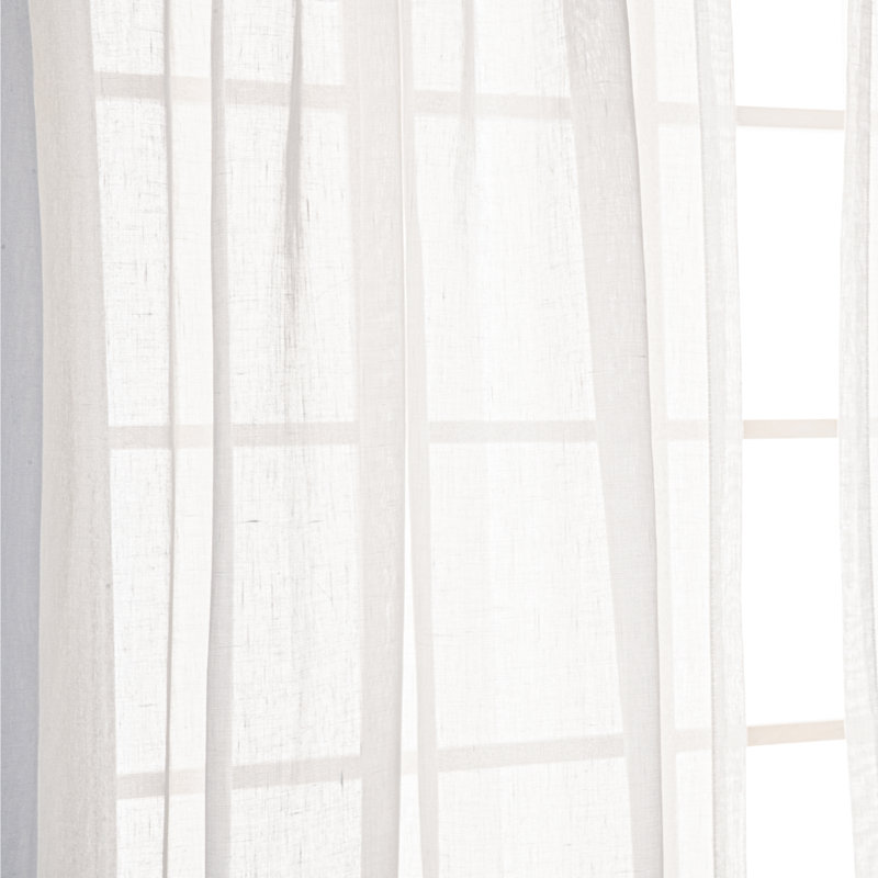 Paire de rideaux semi-transparents avec passe-tringle Rayna, Blanc, L 52 po x L 96 po