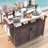 53.3" Outdoor Rolling Cart - Solid Wood Storage & Stainless Steel Table For Use French Country With Shelf Adjustable Shelves Metal Hooks-1080393494