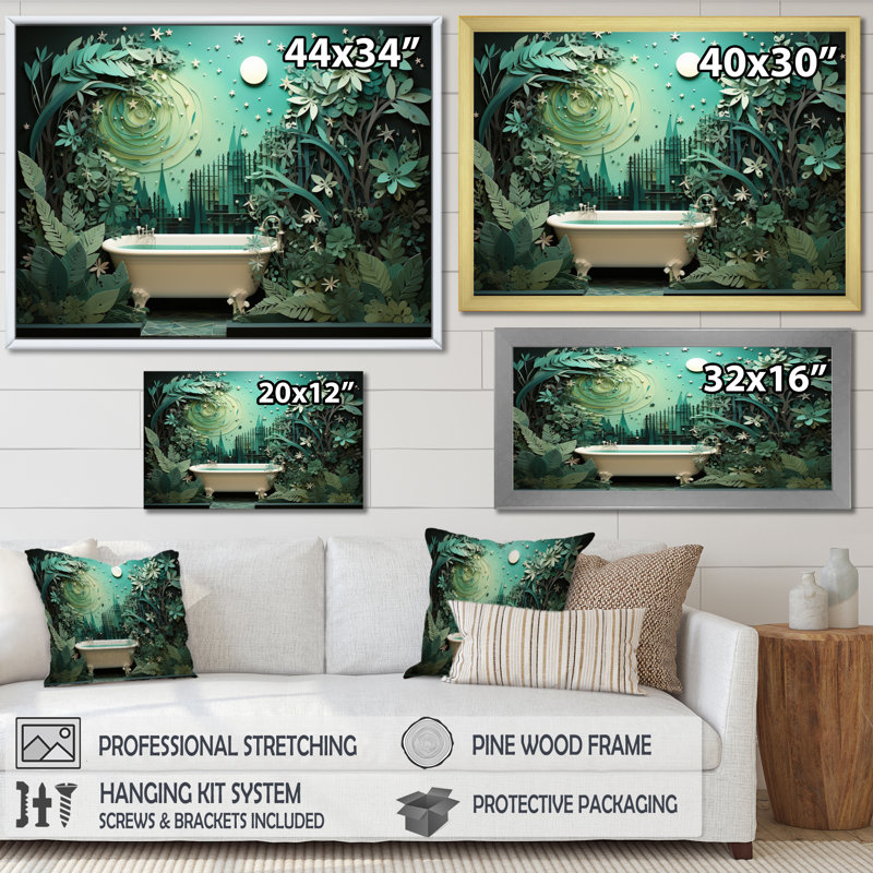 «Liekele Bath Fresh Oasis II», reproduction sur toile, Cadre photo argenté, H 30 po x l 40 po x P 1,5 po