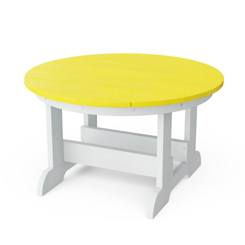Table de conversation Heritage, Jaune citron / blanc