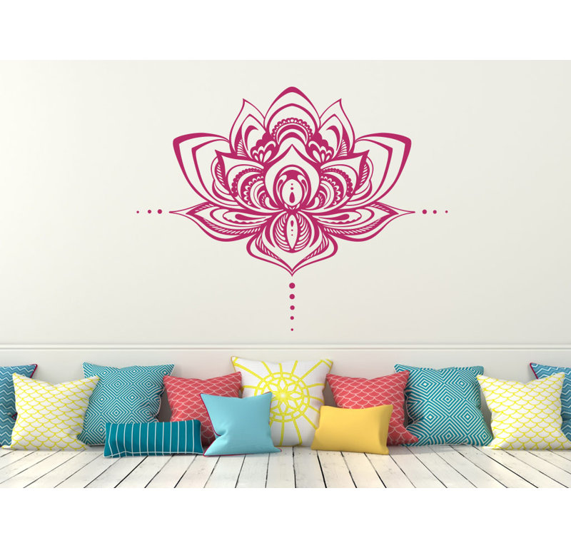 Décalcomanie murale fleur lotus Natazhat, Rose vif