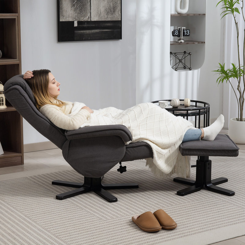 87cm Wide Swivel Standard Recliner, Velvet