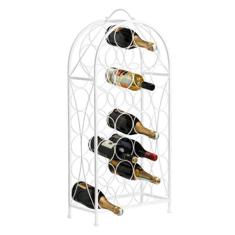 Café Cassis Floor Wine Bottle Rack, 87.5cm H x 43.2cm W x 22cm D, Cream