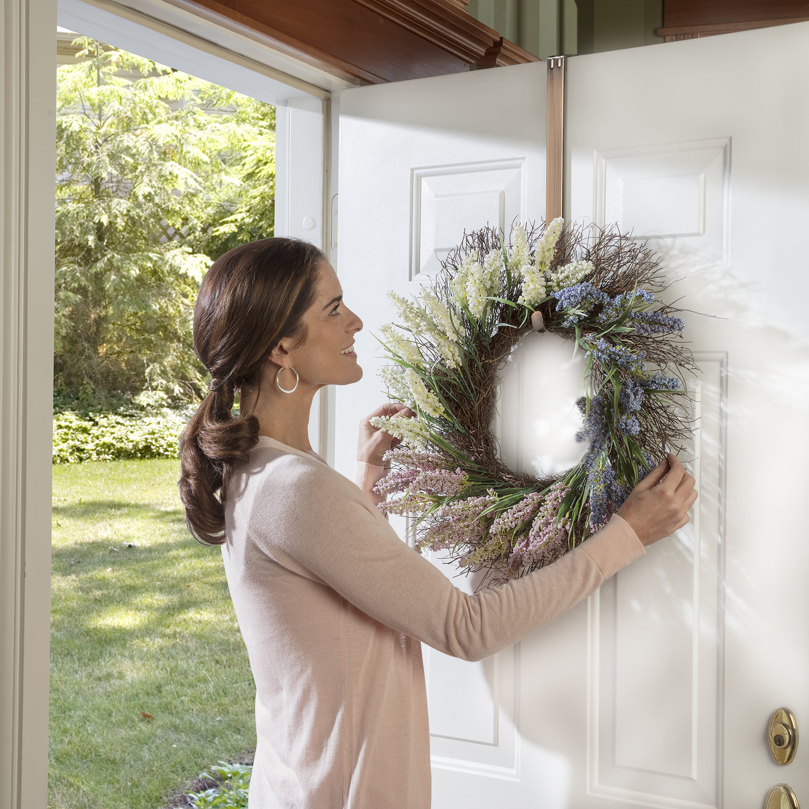 Adapt Adjustable Length Wreath Hanger, Brushed Copper, 2
