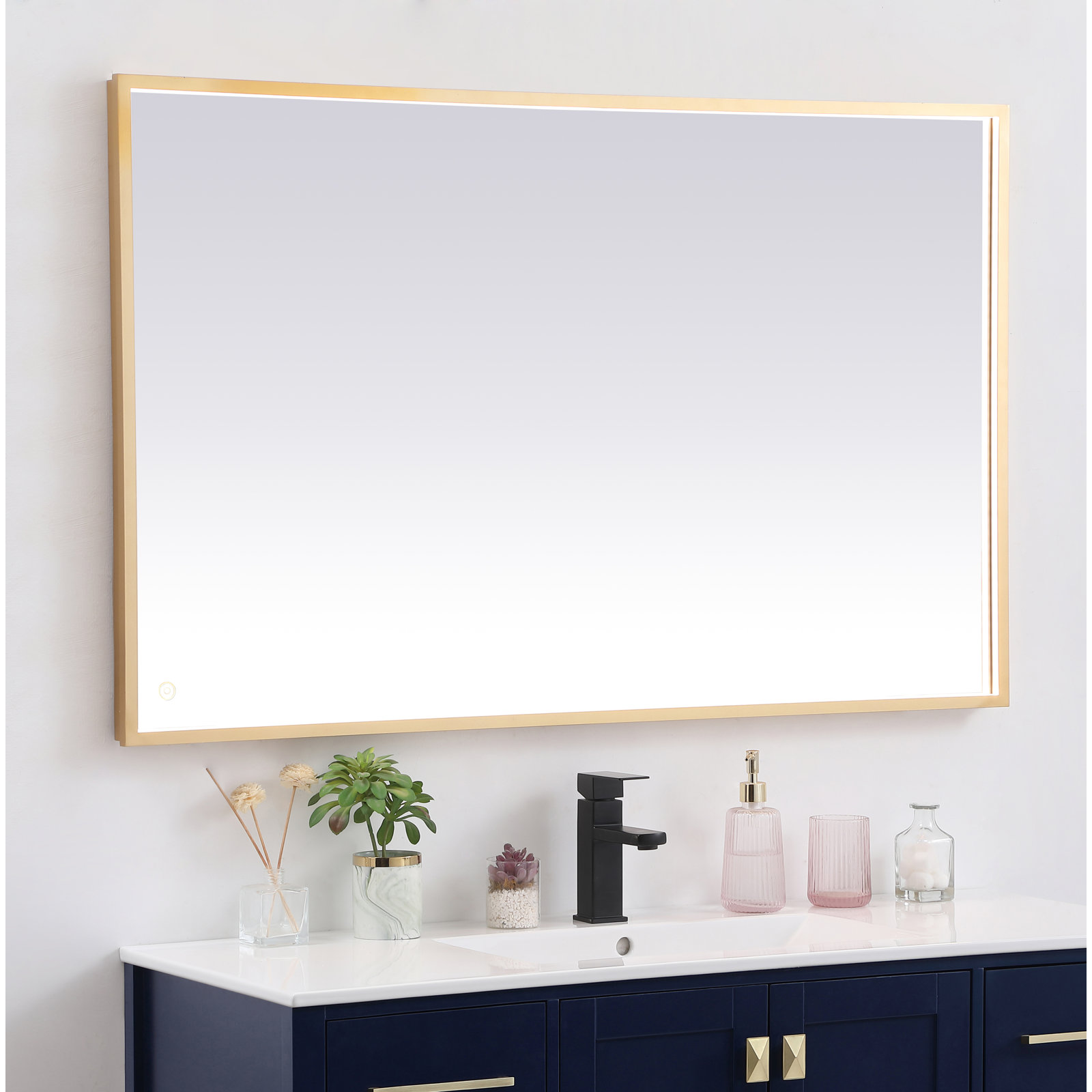 Piche Aluminum Mirror, Brass, 42" x 60"