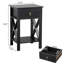 Grey Side Crossed Drawer Nightstand-166754315-148949001
