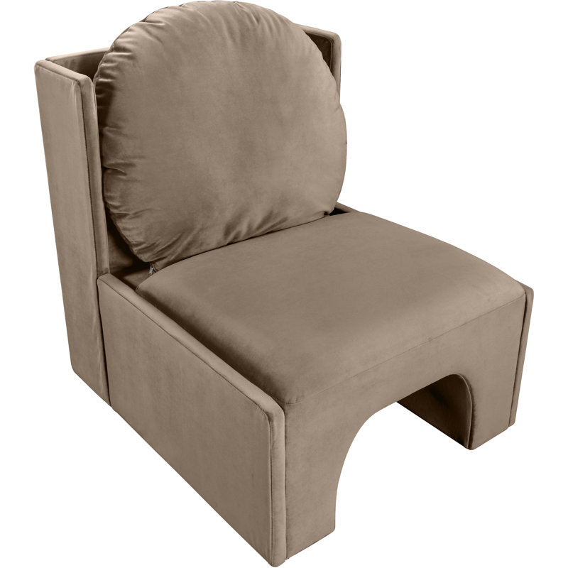 Fauteuil d'appoint en velours Castner, Velours taupe