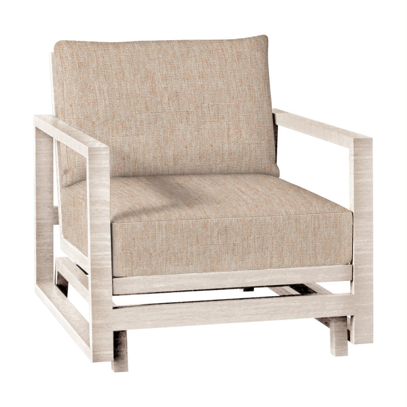 Avondale Patio Lounge Chair with Cushions, No Welt + Standard Fill, Canvas Sand, Chalk