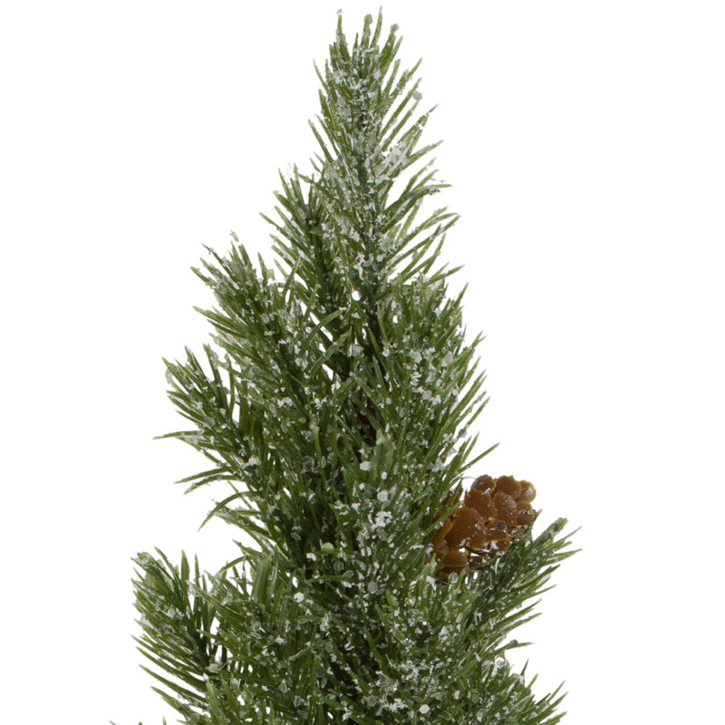 Mini sapin de Noël givré 11,75 po dans un pot en étain rouge - non éclairé