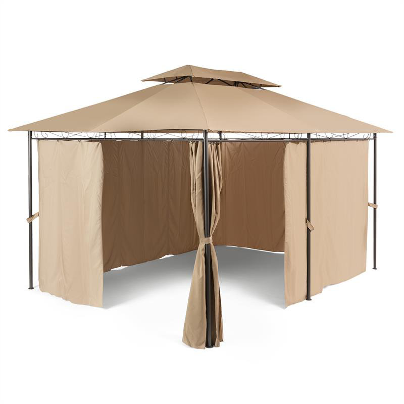 Grandezza 3m x 4m Steel Grill Gazebo, Brown