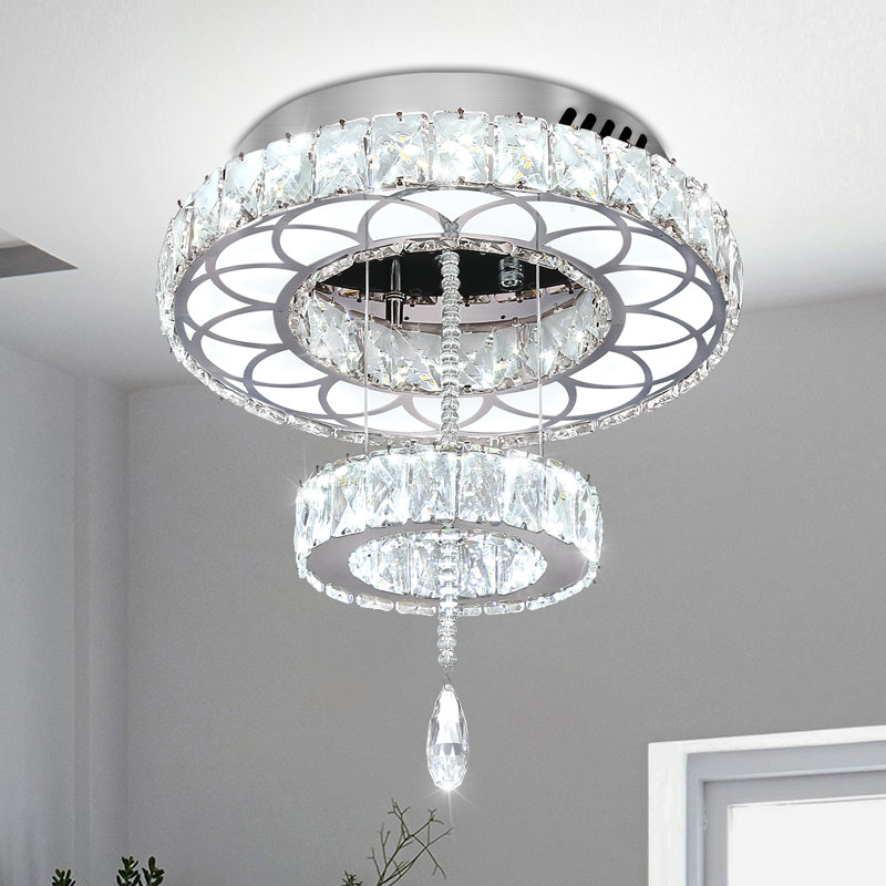 Lustre moderne en cristal 16 po