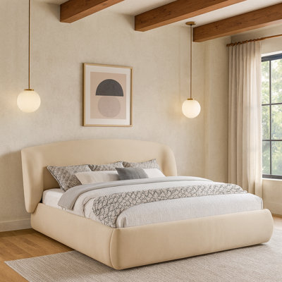 Sandro Burt Chenille Fabric Upholstered Bed