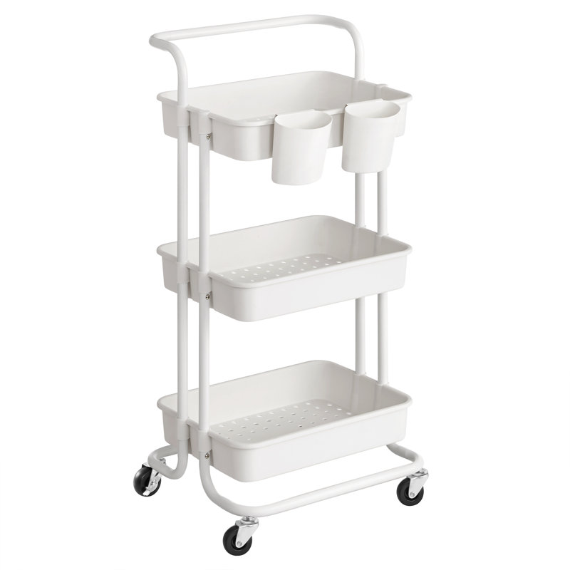Rosilyn Metal Bar Cart, White