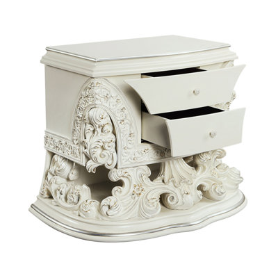 Adara Antique White Finish Nightstand