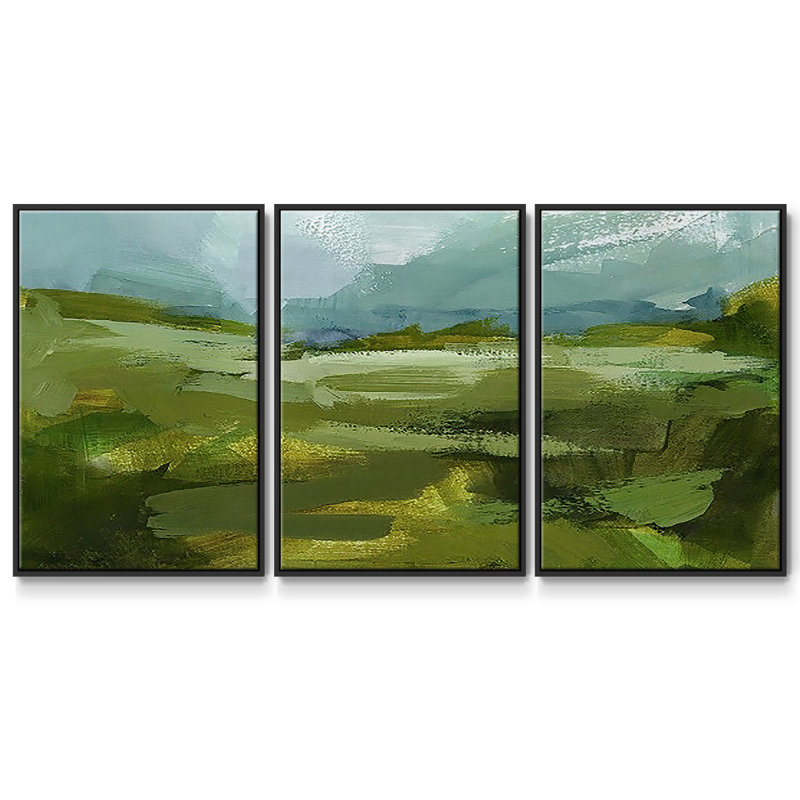 Emerald View II - Toile encadrée multi-pièces, H 40 po x l 78 po x P 2 po, Noir