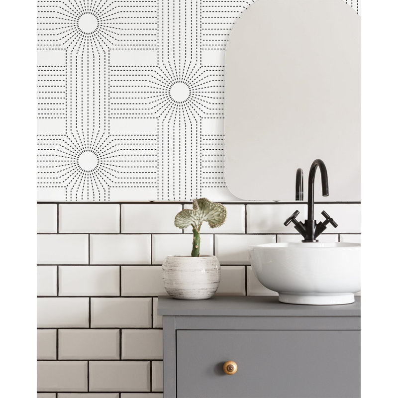 Carreau de papier peint L 10 pi x l 25 po CoEd Wacker, Quartz blanc, Non encollé, Faux Grasscloth