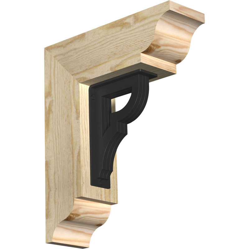 Support de fer triple Bradford, H 16 po x P 13 1/2 po, Sapin Douglas (l 4 po x P 4 po)