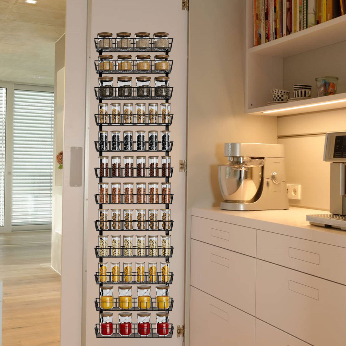 Latitude Run® Adjustable Wall Mount Spice Rack Organizer, 12-Tier Dual ...