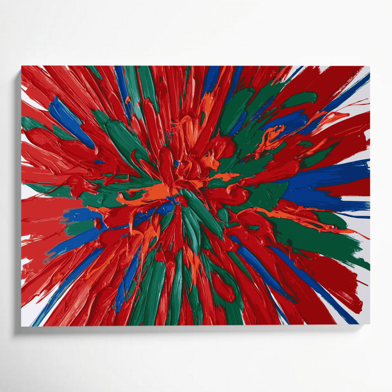 Neo Expressionism 56 Red Canvas Wall Art, 20" H x 30" W