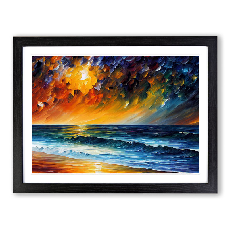 XH1022-2569X Dazzling Ocean Beach Vol.1 - Single Picture Frame Print, 46cm H x 64cm W x 2cm D, Black