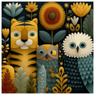 Tapis de bain Tiger Owl Illustration