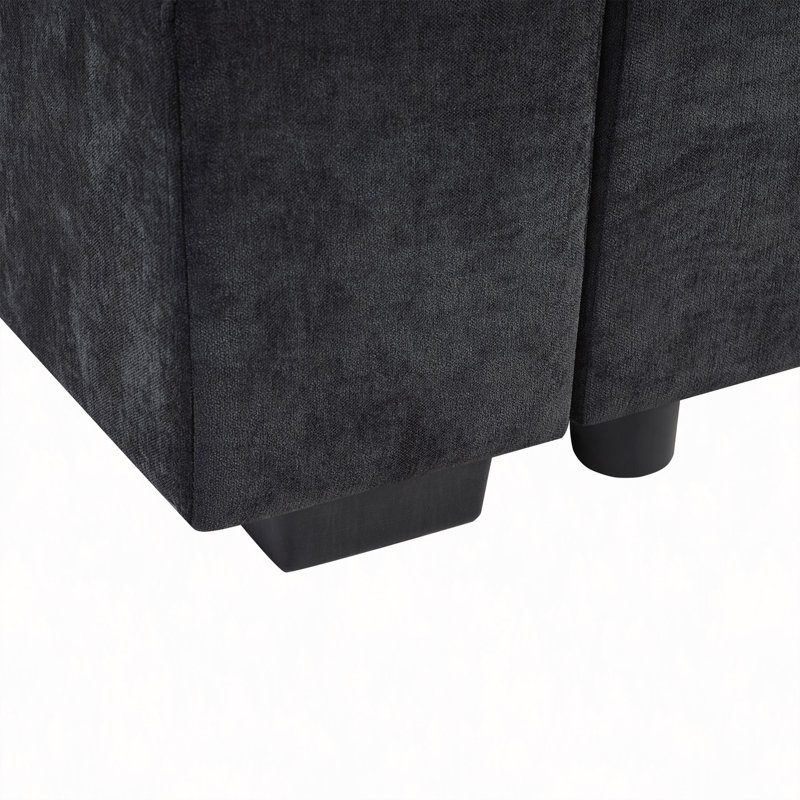 Canapé modulaire avec canapé de rangement en L 93,7 po, Noir