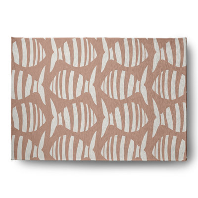 Tapis intérieur / extérieur mauve à imprimé animal Maebel