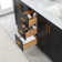 Gazsi 60" Double Bathroom Vanity Set With Grain White Engineered Stone Countertop Without Mirror